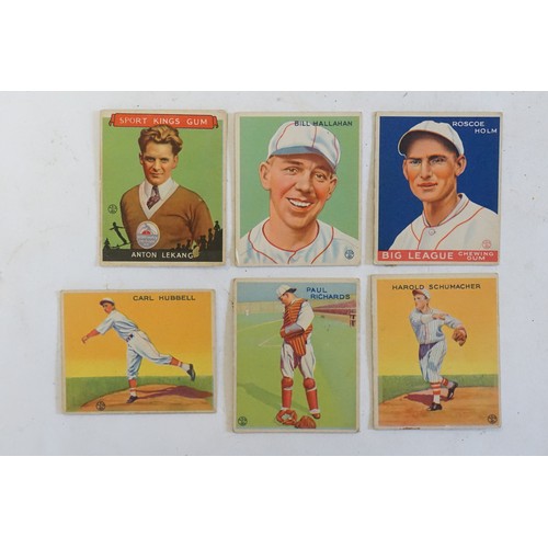 714 - A Collection of American Trading Cards to include 5 x Big League Chewing Gum Cards by Goudey Gum Co ... 