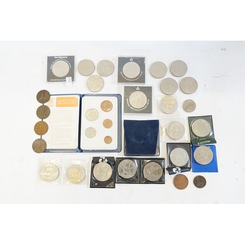 291 - A Collection of Coins to include Crowns, Westminster Collection, a Decimal Set, etc.