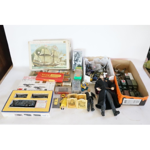 1049 - A Box of Toys to include a Part Made Revell Golden Hind Ship, other Kits not Complete, Harry Potter ... 