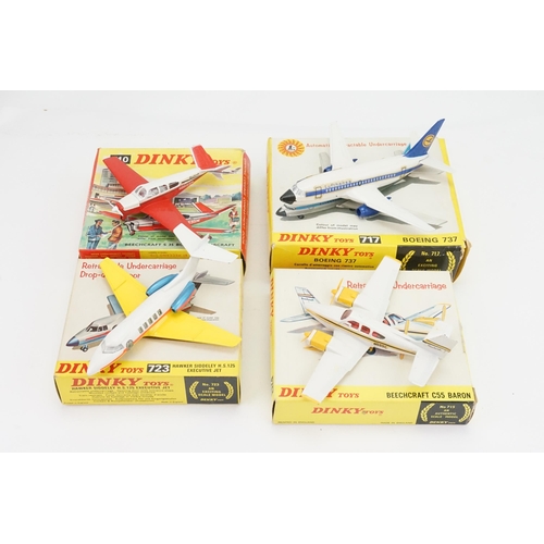 1030 - Four 1970s Dinky Boxed Planes to include 717 