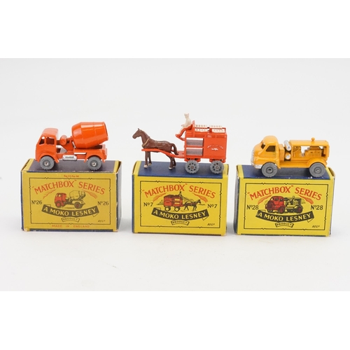 977 - Three Original 1950s Boxed Matchbox 1/75 models to include No: 7 