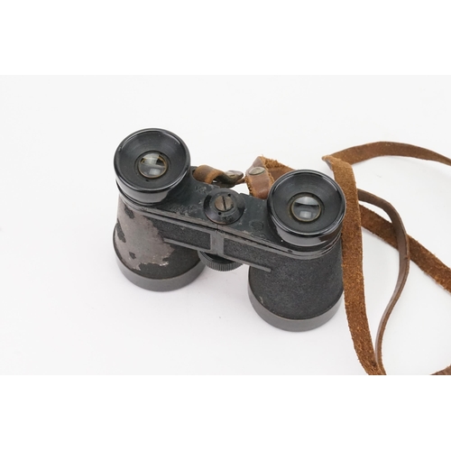 302 - A Pair of Japanese Officer's Field Binoculars on Brown Leather Strap from the Burma Campaign.