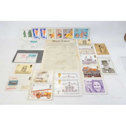 318 - A Collection of Cunard items to include Queen Mary 1936 Newspaper (On-Board Issue), Three Stamp cove... 