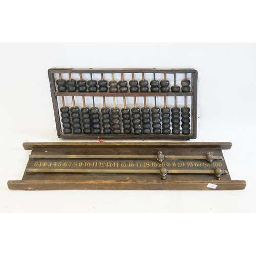 449 - A Chinese Abacus & a Vintage Billiard Score Board.