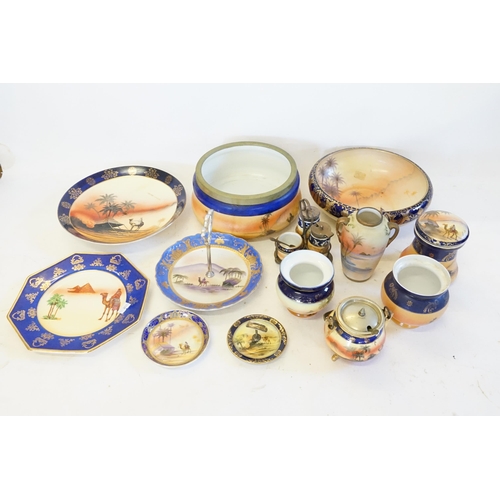 474 - A Collection of Noritake & other decorative China depicting Arabs & Camels consisting of Bowls, Jam ... 