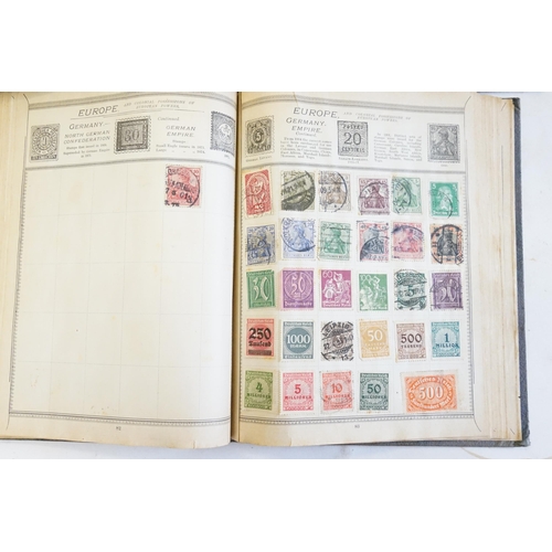 344 - A Victorian World Postage Stamp Album containing Penny Red's, Irish Free State, India, Canada, etc, ... 