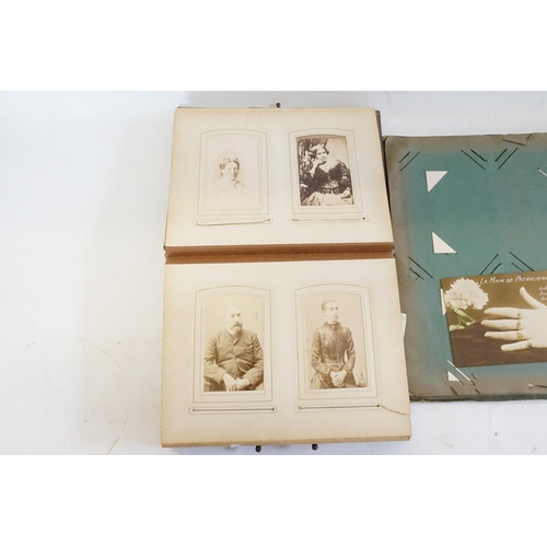 416 - A Victorian Photograph Album containing a collection of Family Portraits, Welsh Girls, etc along wit... 