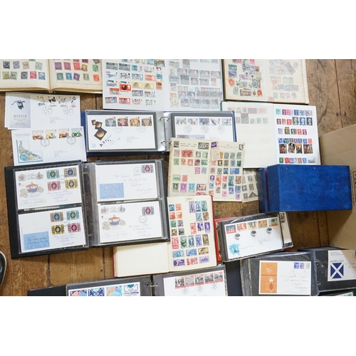 329 - A Mixed Box of Stamps & First Day Covers in Albums along with a Collection of Loose Stamps. Needs Vi... 