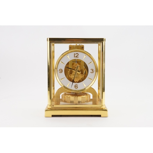 277 - A Circa 1970's Jaeger-LeCoultre gilt brass ATMOS mantle clock, REF 506919, white dial and gold numer... 