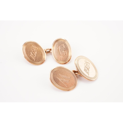 134 - A Pair of 9ct Rose Gold Edwardian Cufflinks. Weighing: 10 Grams.