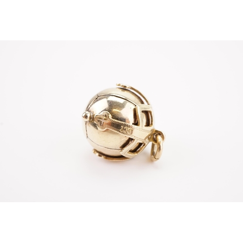 135 - A 9ct Gold & Silver Gilt Antique Masonic Ball Charm. Weighing: 13.3 grams.