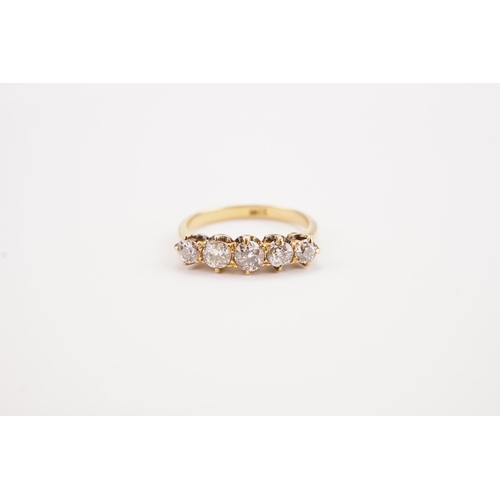 149 - A Five Stone Diamond Set Dress Ring set in 18ct Yellow Gold, Five Old European Cut Diamonds with the... 