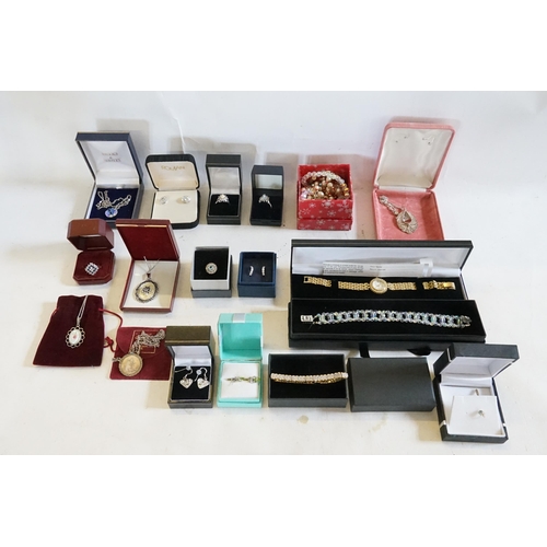 245 - A Large Collection of Boxed Silver & Various other Coostume Jewellery to include Bracelets, Silver S... 