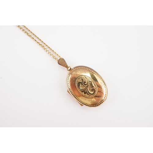 119 - A 9ct Gold Curb Necklace along with a 9ct Gold marked Locket. Total Weight: 4.7grams.