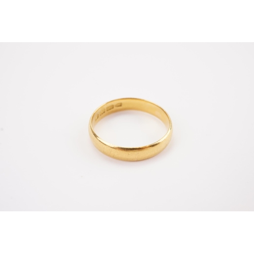 127 - A 22ct Yellow Gold Wedding Band. Weighing: 3.6 grams. Size: O.