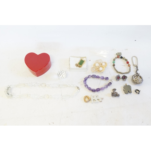 248 - A Collection of Costume Jewellery to include an Amethyst Bracelet, Earrings, etc.