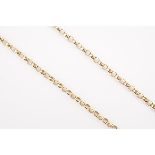 107 - An Antique Hoop Link 9ct Gold Chain. Measuring: 51cms long. Weighing: 5.7 grams.