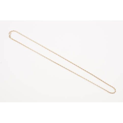 107 - An Antique Hoop Link 9ct Gold Chain. Measuring: 51cms long. Weighing: 5.7 grams.