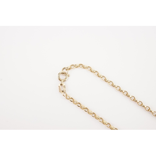 107 - An Antique Hoop Link 9ct Gold Chain. Measuring: 51cms long. Weighing: 5.7 grams.