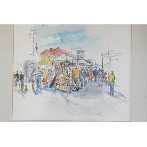 392 - A Pair of Water colours by Mary How of Lymington, one of the Market & the other of the Church & Buil... 