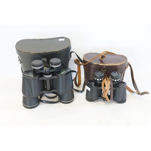 555 - A Pair of Chinese Binoculars in Case & a Pair of Japanese 