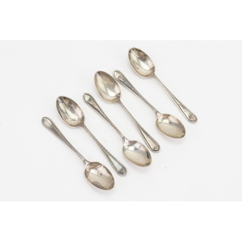 64 - A set of six 1922 silver teaspoons, marked CB & S. Weight 72g.