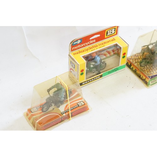 1011 - Three Boxed Britains Motorcycles to include No: 9681 