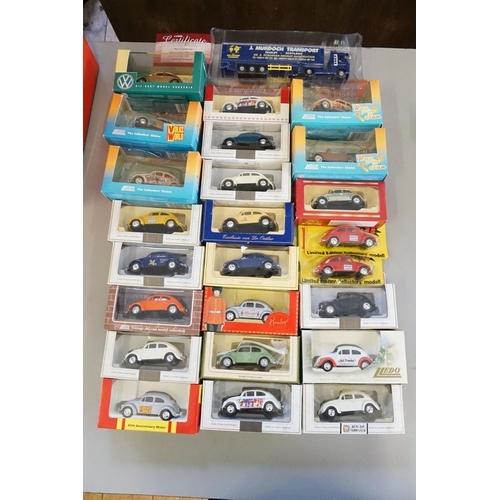 A Collection of 24 x Lledo V.W. Beetle Boxed models to include Lledo Diecast Collector