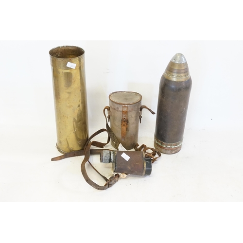 626 - An 18 Pound Brass Shell Case Number 641CC18CFPL & a Cast Iron Shell with Brass Head Number ATV230SS ... 