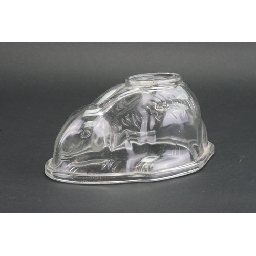 717 - An Antique Glass Rabbit design Jelly mould.