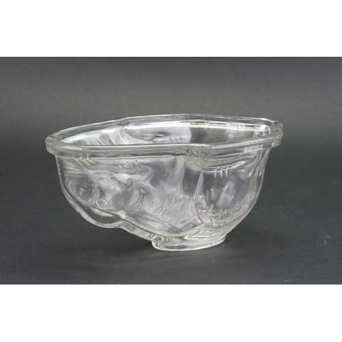 717 - An Antique Glass Rabbit design Jelly mould.