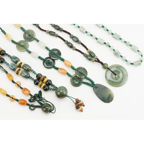 151 - A collection of bead necklaces to include possible Jade & Amber.