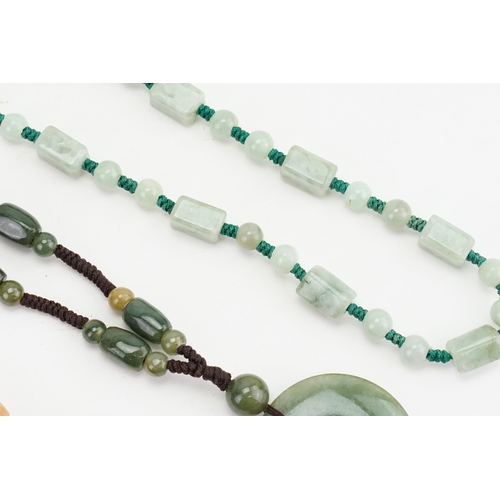 151 - A collection of bead necklaces to include possible Jade & Amber.