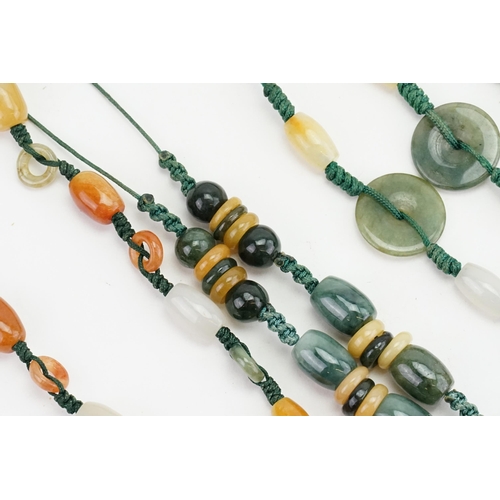 151 - A collection of bead necklaces to include possible Jade & Amber.