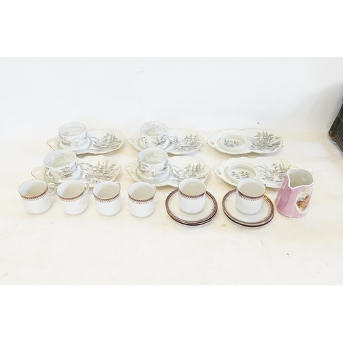 326 - A Set of 6 Japanese Oriental Porcelain Egg Shell & Saucer Sets to include 6 Saucers & 4 Cups along w... 