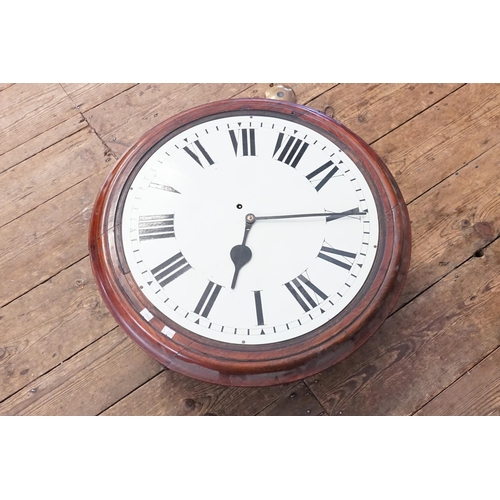 272 - A Late 19th Century Mahogany cased Tavern Clock with Roman Numerals, Black Hands fitted with a Brass... 