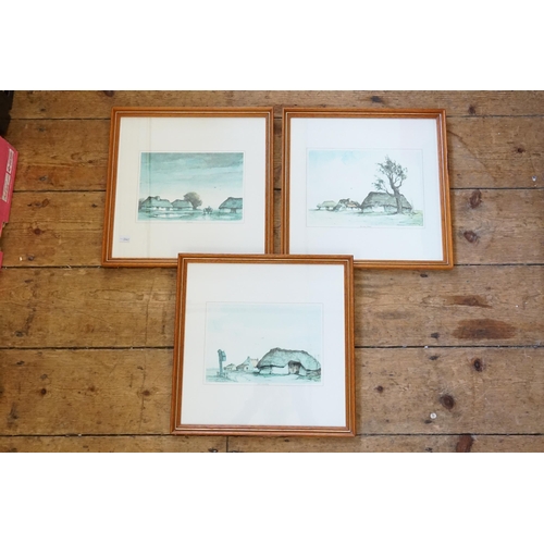 701 - Three Modern Dutch design Prints of Royal Cottages, Framed & Glazed.