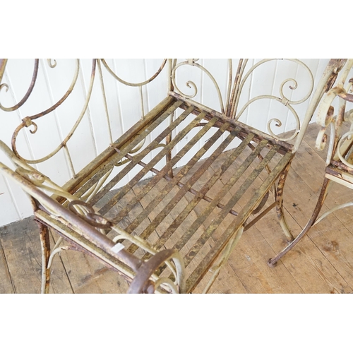 588 - A Pair of Regency Design Fold over armed Wirework Garden Chairs.