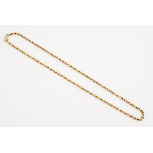 155 - A 9ct Gold Rope design Chain. Weight 10g.