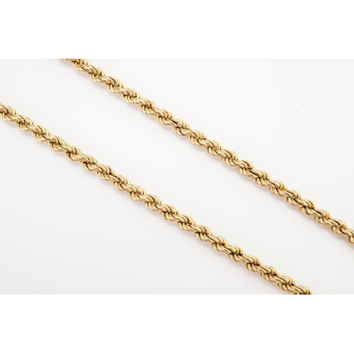 155 - A 9ct Gold Rope design Chain. Weight 10g.