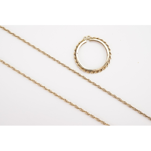 138 - A 9ct Gold Coin mount and a 9ct Gold Rope chain. Weight 5.2g.