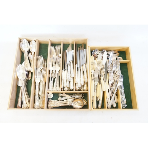 120 - A Collection of King's pattern Silver Plated Cutlery, Fish Knives & Forks, French Oyster Forks, etc.