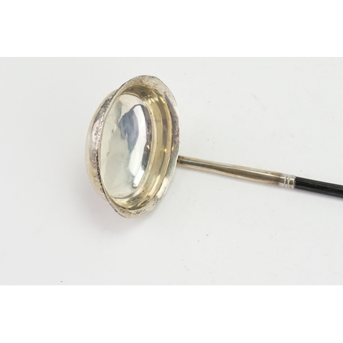 55 - A Silver coloured Crown Toddy Ladle with a horn Handle in Box.