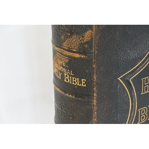 645 - An Antique Leather & Brass Bound Bible.