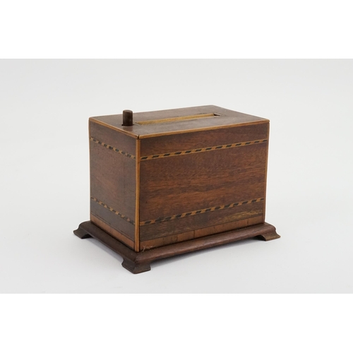 346 - An Antique Wooden Cigarette box with a Fully working mechanism at time of listing.