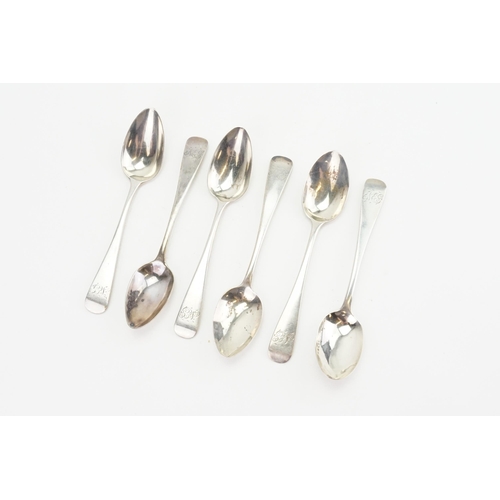 58 - A collection of six 1823 various Georgian silver teaspoons, Edinburgh marked. Weight 101g. I.P Marke... 