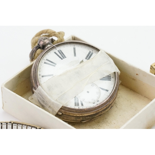 213 - A collection of various watches to include 18k marked enamelled watch, a silver pocket watch, etc.