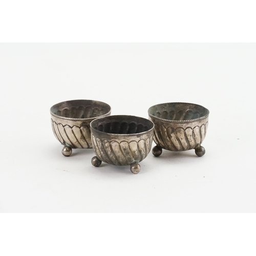 85 - Three 1885 Victorian Silver Condiment Pots by 