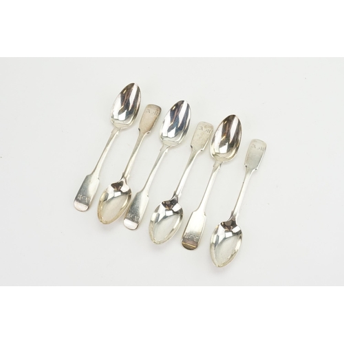 80 - A Set of Six Silver circa 1845 Teaspoons by 