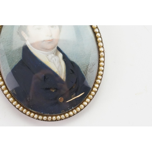 348 - A Rare 1820 George IV James Warren Childe miniature painting of Thomas Leyland (c. 1752–1827) of Liv... 